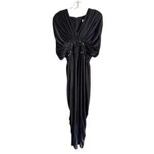 Vintage Lizzy & Johnny By Lucero Black Sequins Jumpsuit Plisse Disco 1980’s 6